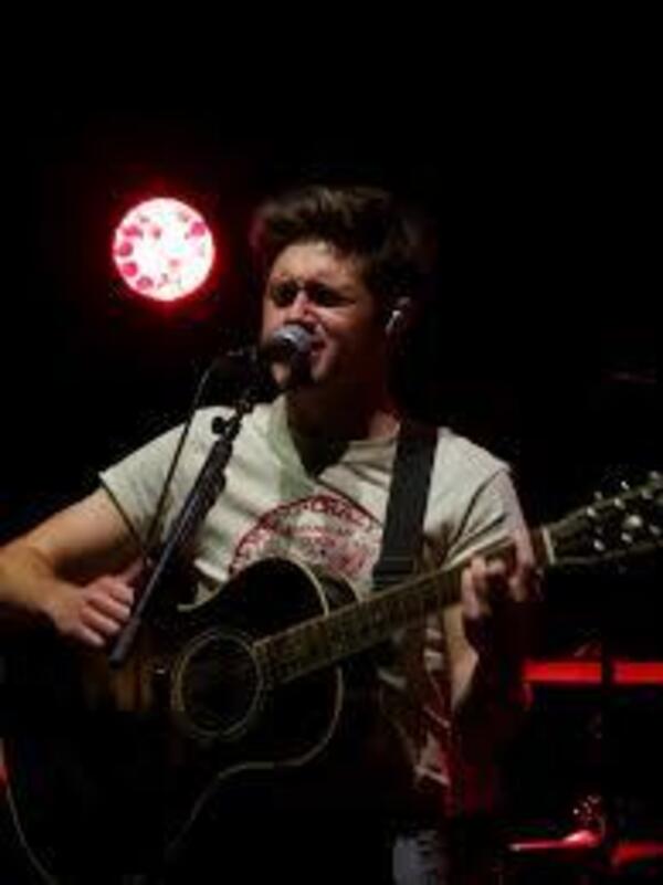 Niall Horan performing one of his songs on stage.