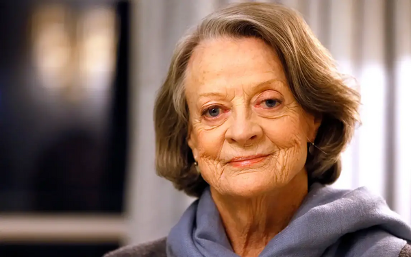 Maggie Smith at an interview for Harry Potter.