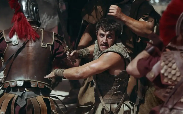 Paul Mescal scraps with Romans as Lucius Verus Aurelius in Gladiator II.