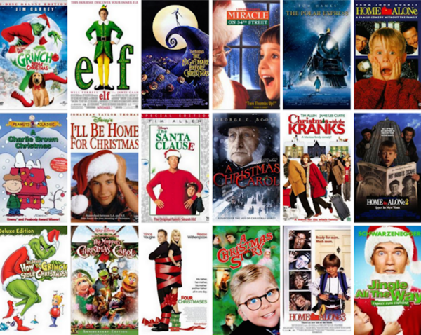 A collection of popular Christmas movies.